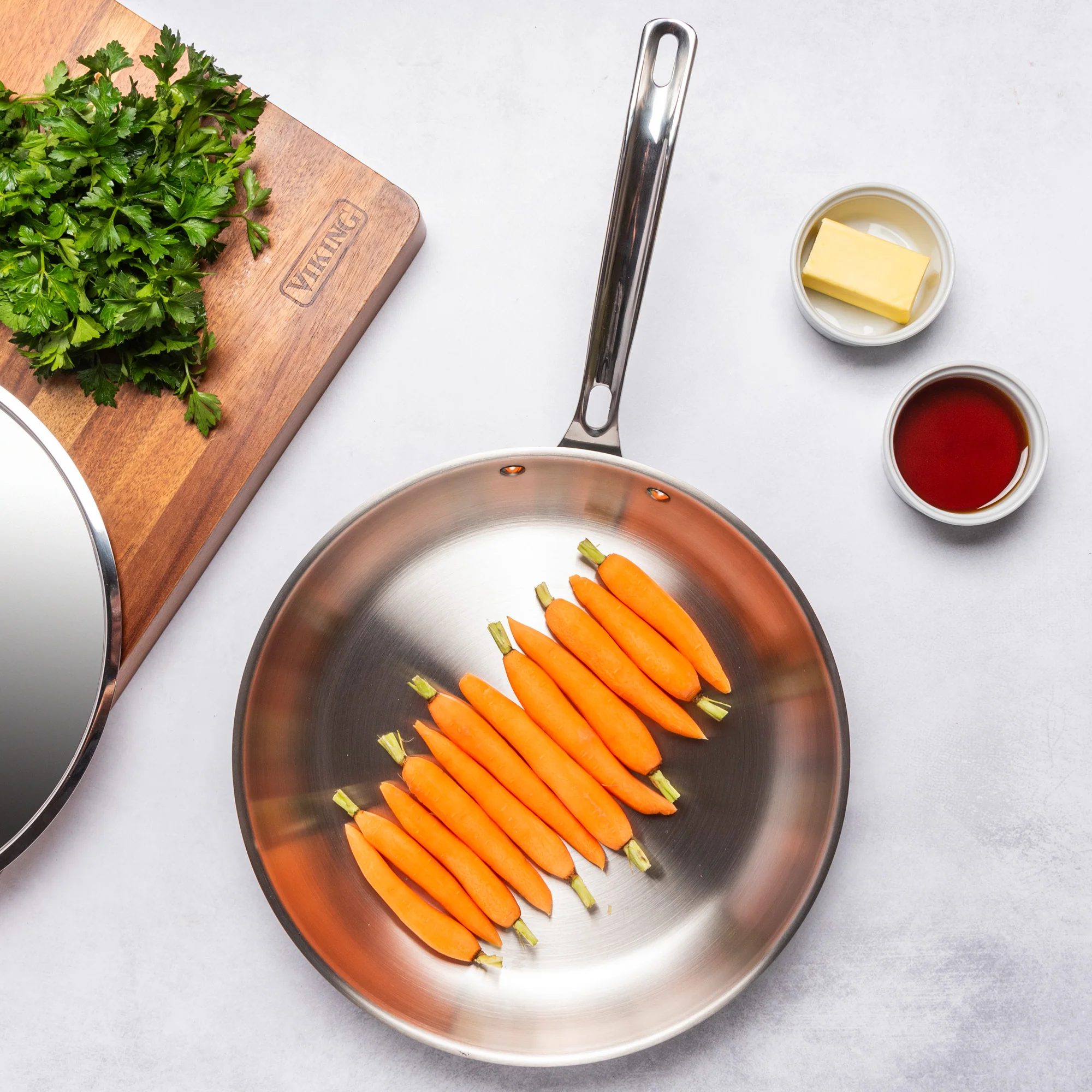 Viking 12pc 3-Ply Cast Black Exterior Stainless Steel Cookware Set with Metal Lids - Image 4