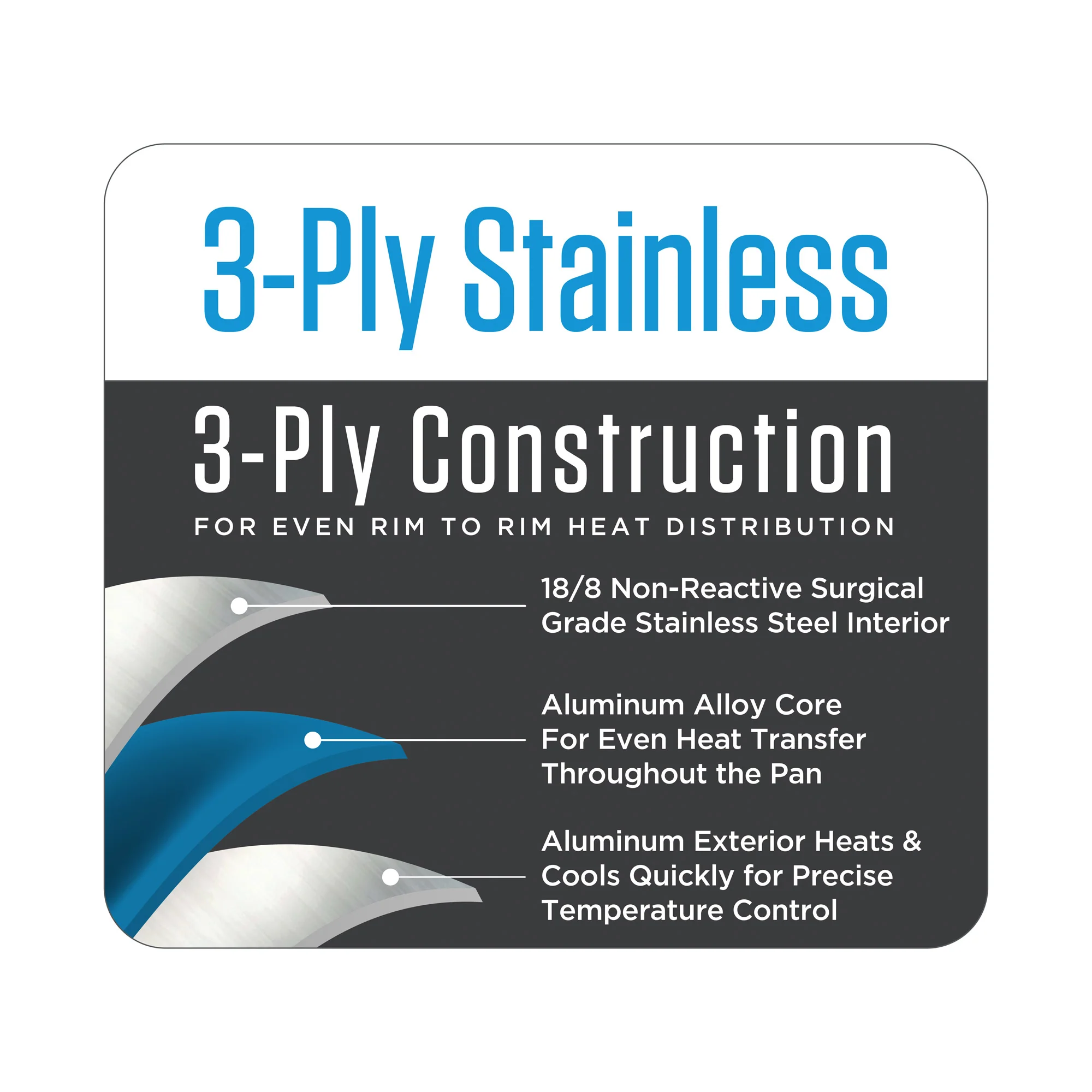 Viking 3-Ply 11 Piece Black and Copper Cookware Set with Glass Lids - Image 12