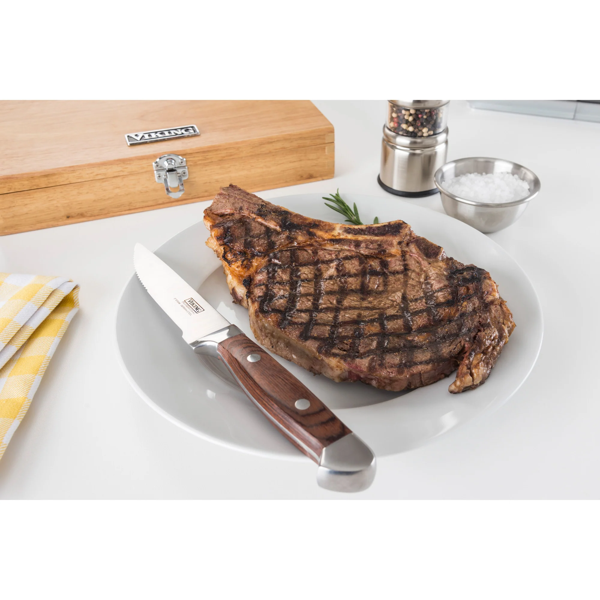 Viking Steakhouse Pakka Wood 6-Piece Steak Knife Set with Gift Box (Red) - Image 7